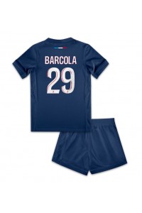 Paris Saint-Germain Bradley Barcola #29 Babyklær Hjemme Fotballdrakt til barn 2024-25 Korte ermer (+ Korte bukser)